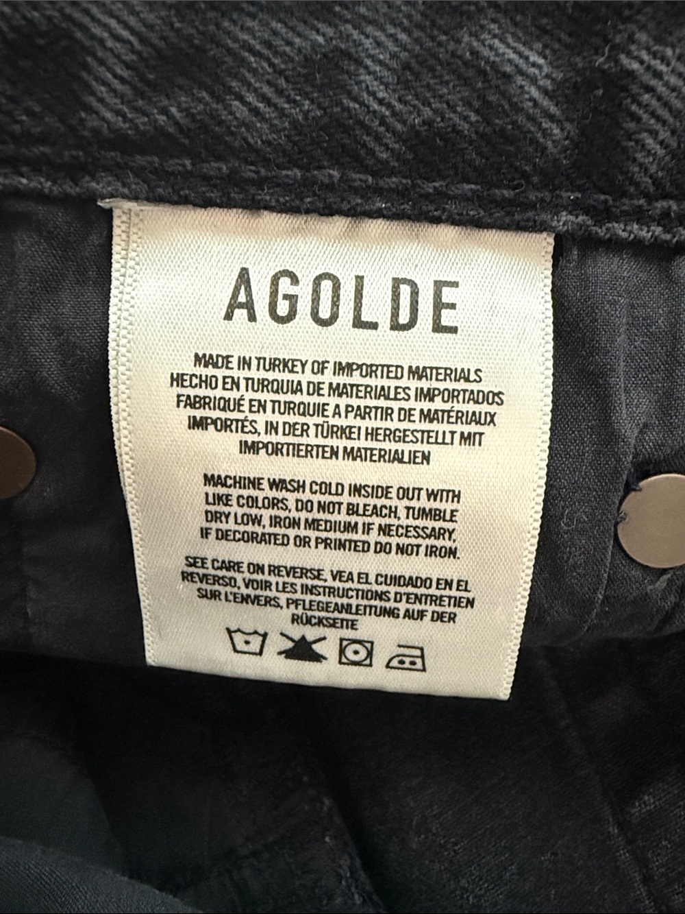 AGOLDE Black Buttonfly Parker Denim/Jean Shorts. Size 27. - Picture 11 of 12